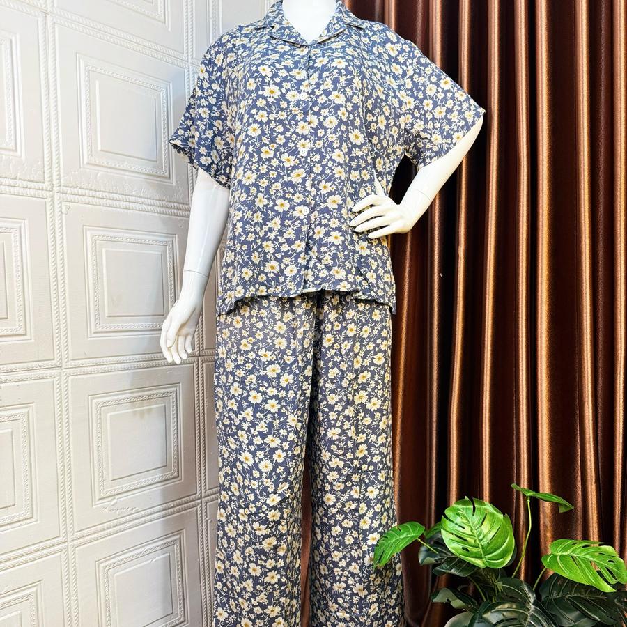 SETELAN PENDEK V LINE JUMBO RAYON PREMIUM//PIYAMA LENGAN PENDEK - Gambar 5