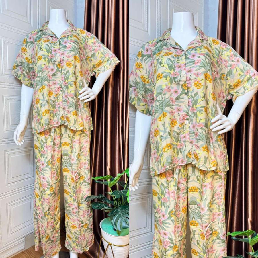 SETELAN PENDEK V LINE JUMBO RAYON PREMIUM//PIYAMA LENGAN PENDEK