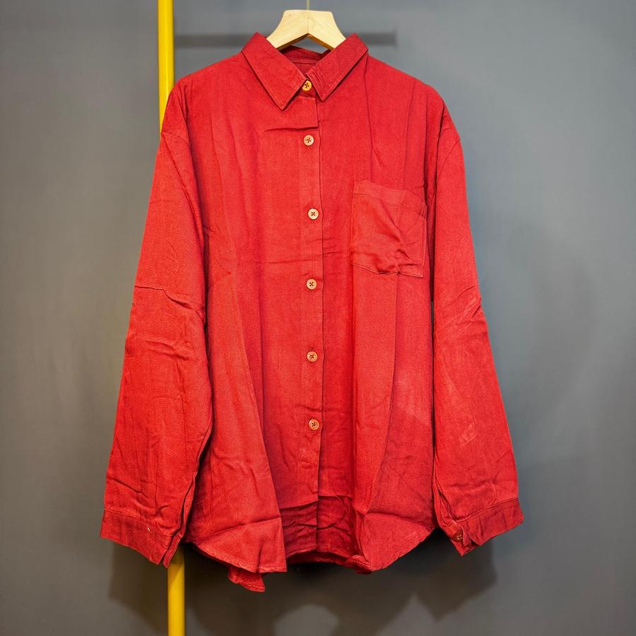 KEMEJA WANITA POLOS RAYON TWIIL OVERSIZE//BLOUSE POLOS RAYON TWILL JUMBO - Gambar 8