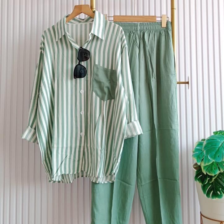 ONESET kekinian / rayon twill premium hq/one set jumbo/super adem - Gambar 3