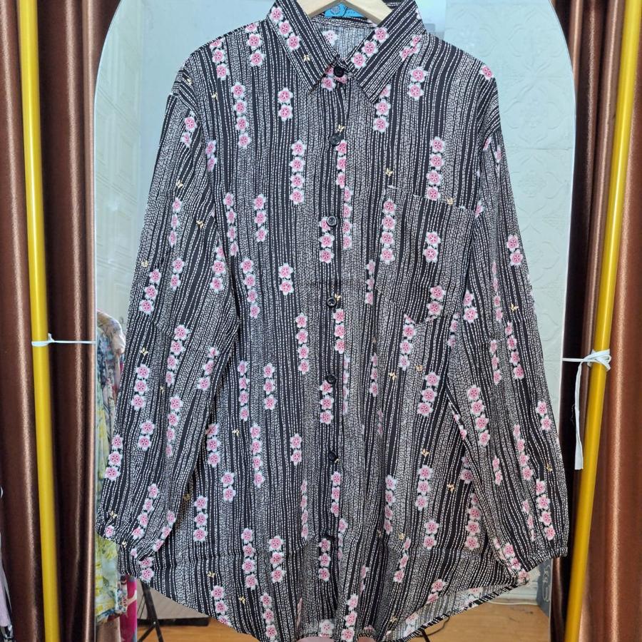 BLOUSE TUNIK LENGAN KARET PREMIUM//KEMEJA TUNIK OVERSIZE - Gambar 2