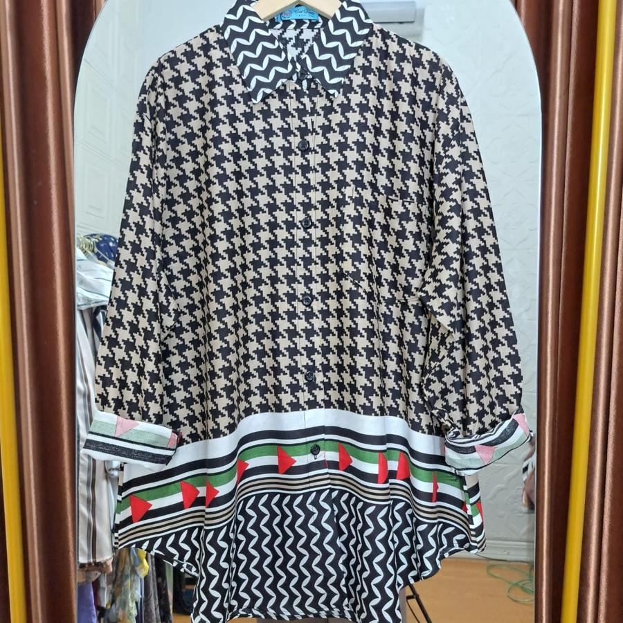 KEMEJA WANITA OVERSIZE RAYON PREMIUM//ATASAN WANITA JUMBO RAYON PREMIUM - Gambar 2