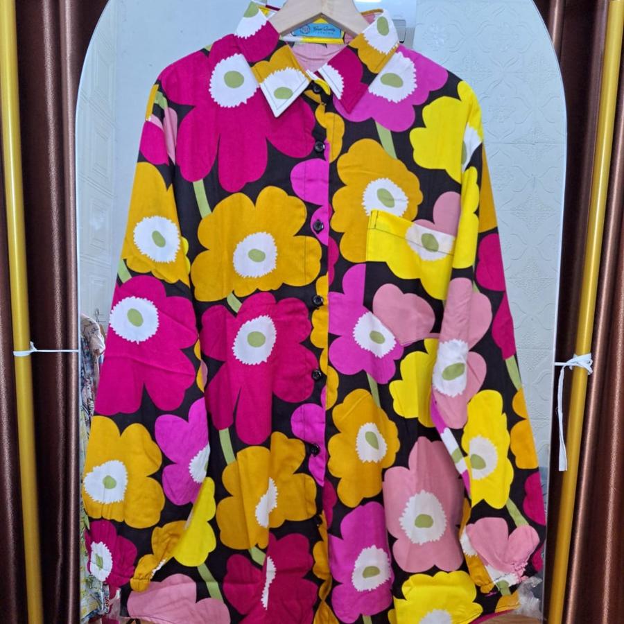 BLOUSE TUNIK LENGAN KARET PREMIUM//KEMEJA TUNIK OVERSIZE - Gambar 3