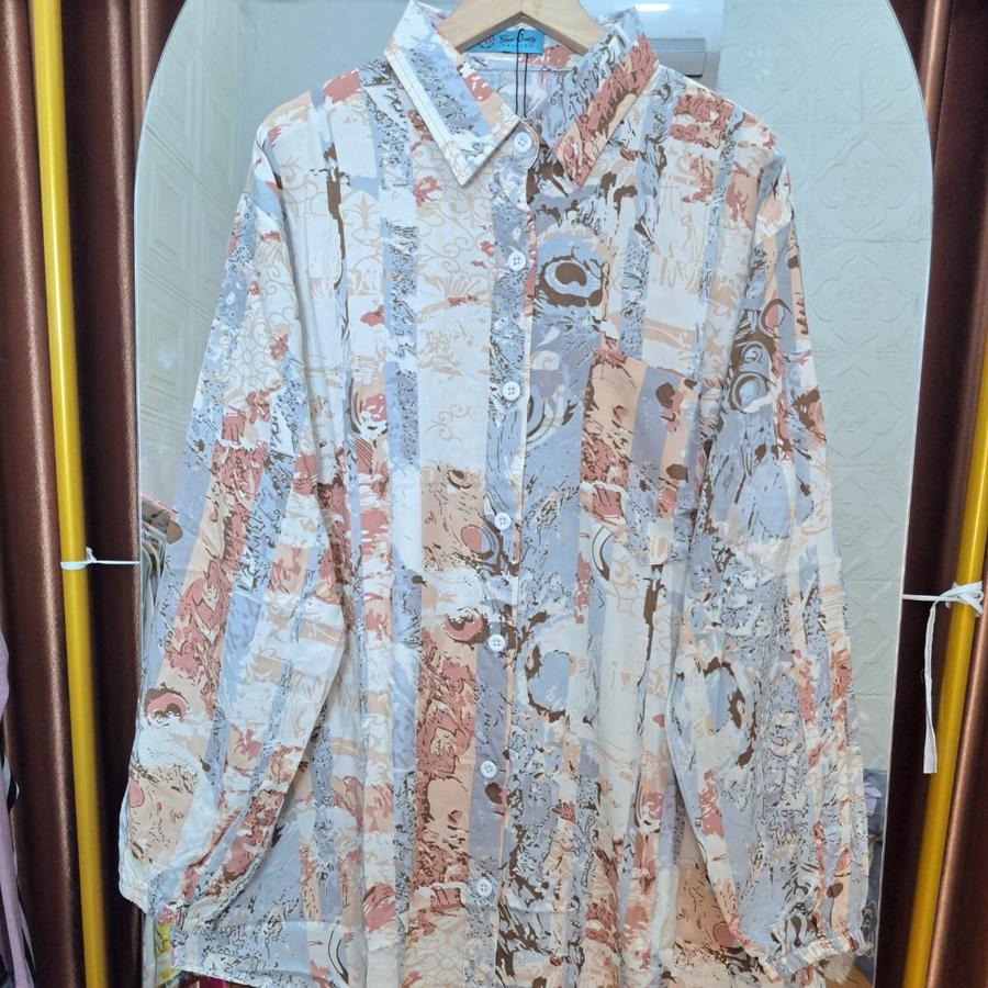 BLOUSE TUNIK LENGAN KARET PREMIUM//KEMEJA TUNIK OVERSIZE - Gambar 8