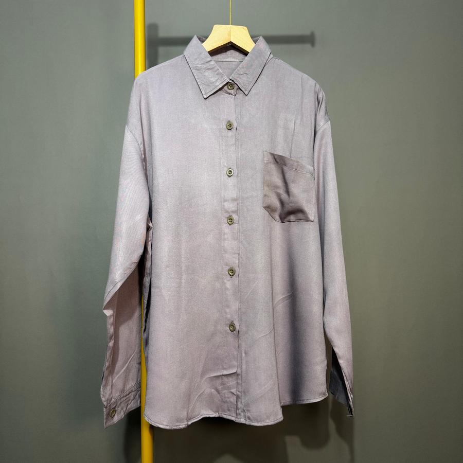 KEMEJA WANITA POLOS RAYON TWIIL OVERSIZE//BLOUSE POLOS RAYON TWILL JUMBO - Gambar 7