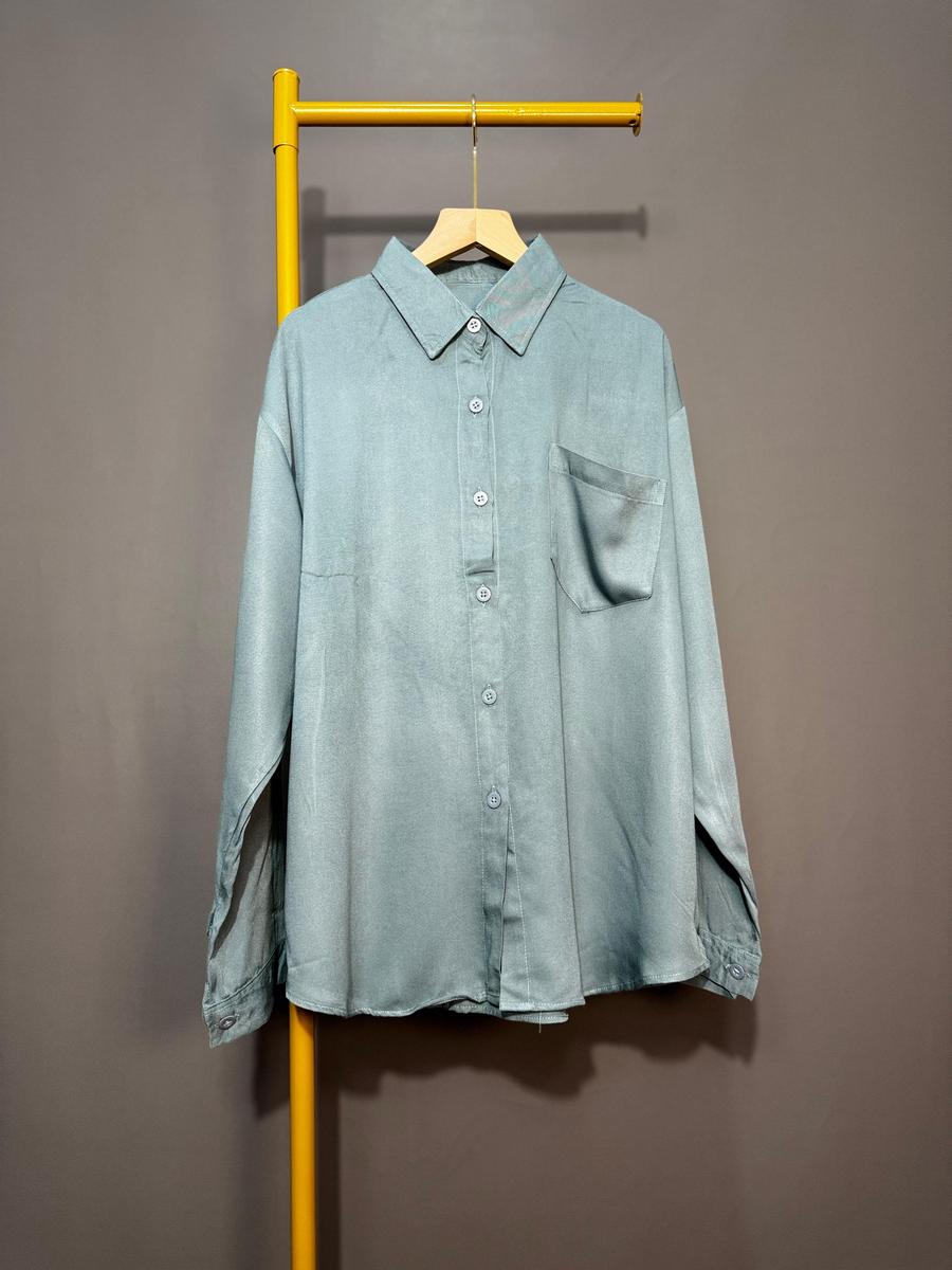 KEMEJA WANITA POLOS RAYON TWIIL OVERSIZE//BLOUSE POLOS RAYON TWILL JUMBO - Gambar 5