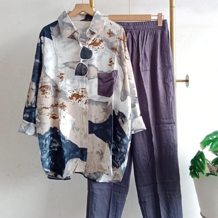 ONESET kekinian / rayon twill premium hq/one set jumbo/super adem - Gambar 2