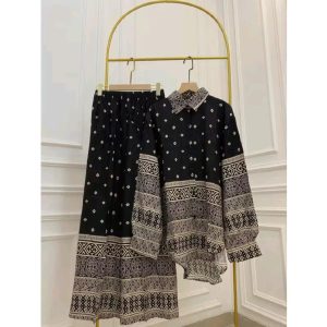 SETELAN KEMEJA KULOT/SETCEL RAYON PREMIUM JUMBO - KMJ 01, ALLSIZE, LD120CM