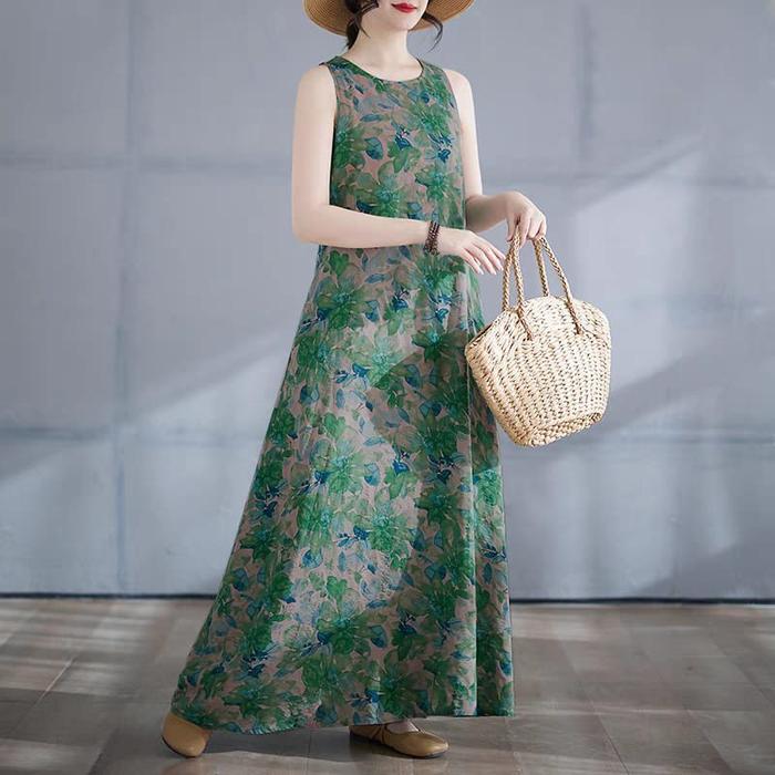 LC2340 Premium Oversized Dress Tipis Nerawang Floral Motif Bunga Fashion Retro Terbaru - Gambar 3